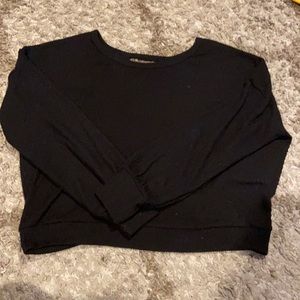 Black backless cut out crop top